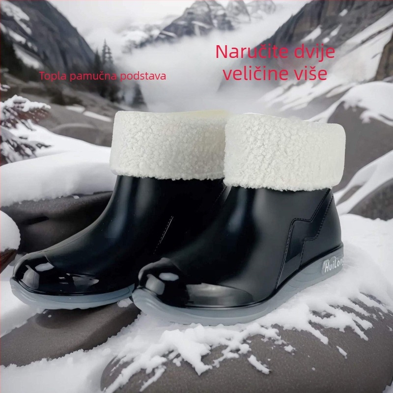 Ženske kišne cipele, PVC gornji dio, niski čizmi, jesen-zima