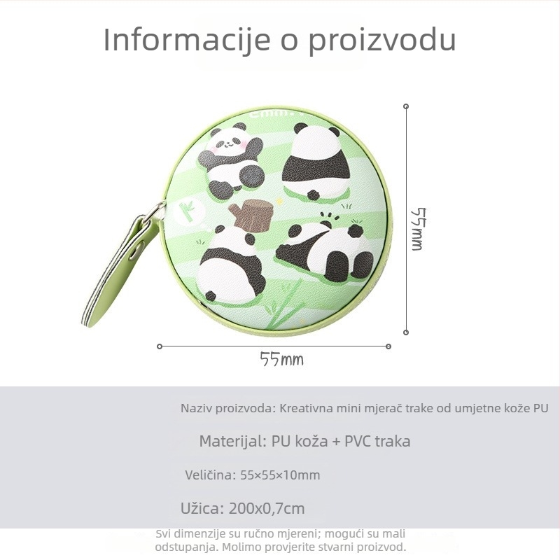 Mini mjerač trake s crtanim dizajnom – visoka preciznost, 1,5 m, plast, model C001, mogućnost prilagođavanja