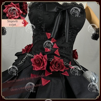 Identity V cosplay: psihologinja, duga haljina Witch Night s perikom i cipelama, saten materijal, proljeće 2026, anime uloge u igrama, korejski stil