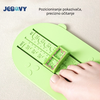 Mjerač duljine stopala za bebe i djecu — plastični alat za mjerenje duljine stopala i unutarnje duljine cipele, kućna upotreba, za uzrast 1–12 godina