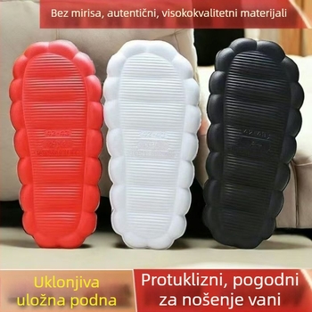 Papuče s potplatom poput oblaka, ručno pleteni od pamuka, EVA materijal, za proljeće, elegantni za svakodnevne aktivnosti