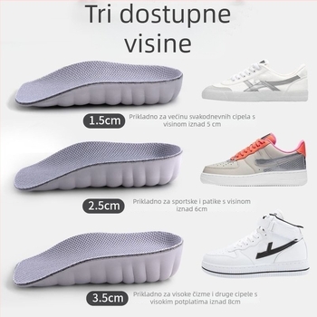 EVA potplat za povećanje visine, polu-uložak, prozračan, nevidljiv, može se izrezati, ublažava udarce u peti