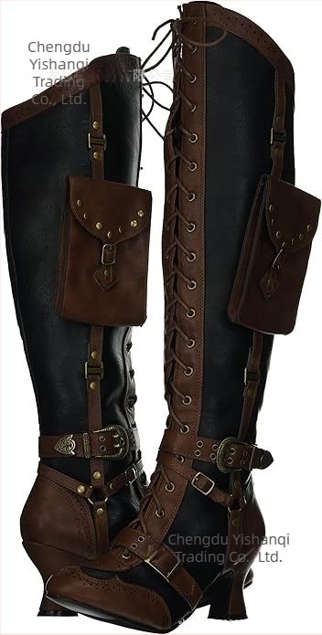 Srednjovjekovne retro čizme za cosplay: retro stil, oštar nos, visoke potpetice 6–8 cm, PU gornji dio, gumena podplat, bočni zatvarač