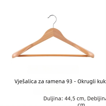 Držač za odjeću od lotosovog drveta — ručna izrada, bezšivni dizajn, debeli, protuklizni rameni, mogućnost prilagodbe