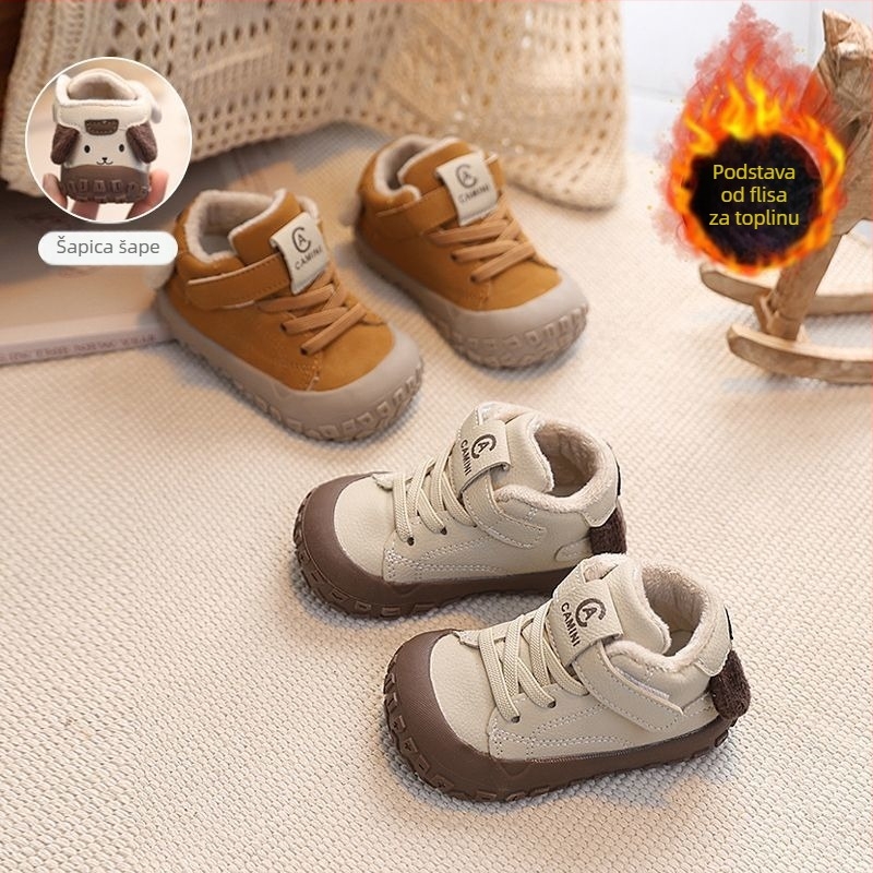 Zimske cipelice za bebe i malu djecu, mekana podloga, karikatura uzorak, TPR đon, za uzrast 1–3 godina, zatvaranje okretajućim gumom