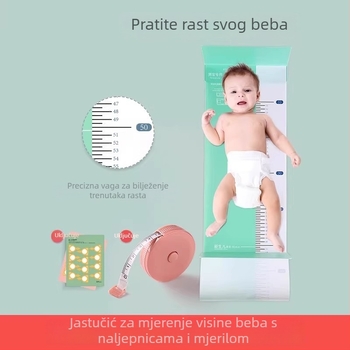 Dječja podloga za mjerenje visine i tjelesne mase s preciznom mjernom trakom – kućna upotreba; materijal: Drugo; pogodno za 1–3 godine