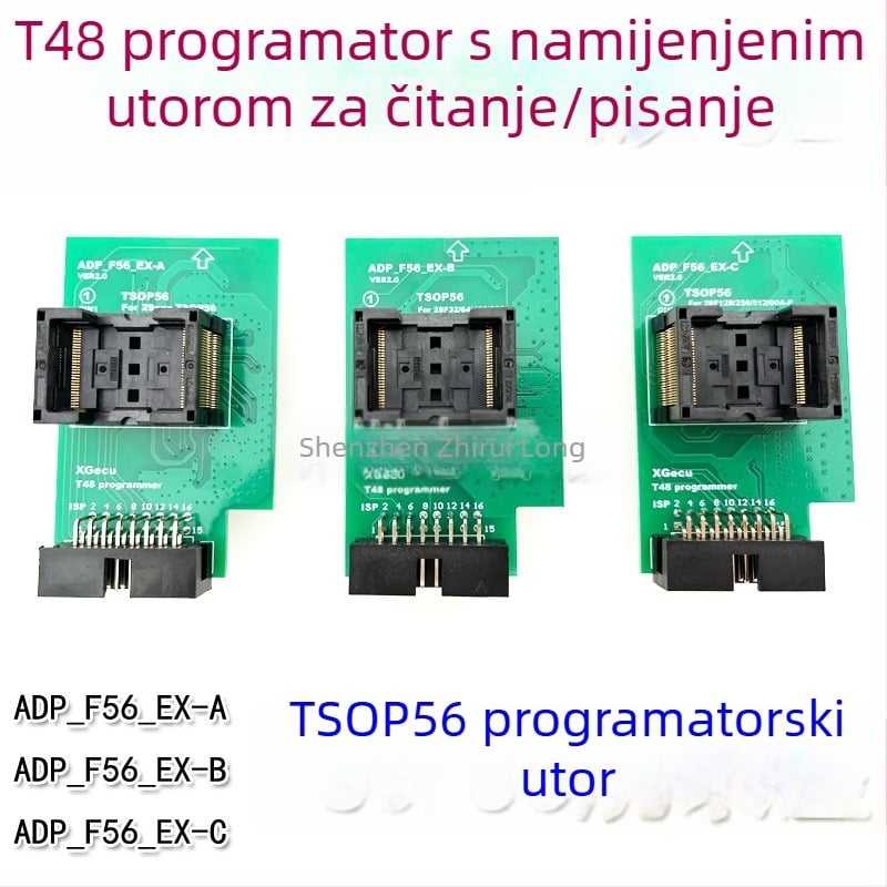TSOP56 adapter za konverziju ADP_F56_EX-A/B/C za T48 programator — burn-in test, čitanje pisanje