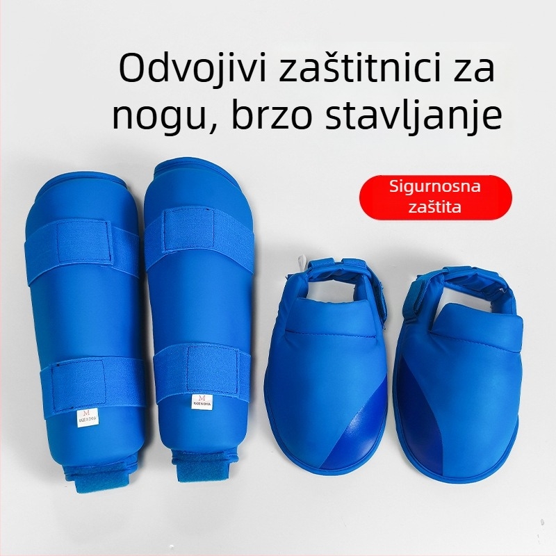 Zaštitnici za noge za karate i taekwondo, zaštita potkoljenice, koljena i gležnja, PU materijal, univerzalna upotreba, oprema za borilačke sportove