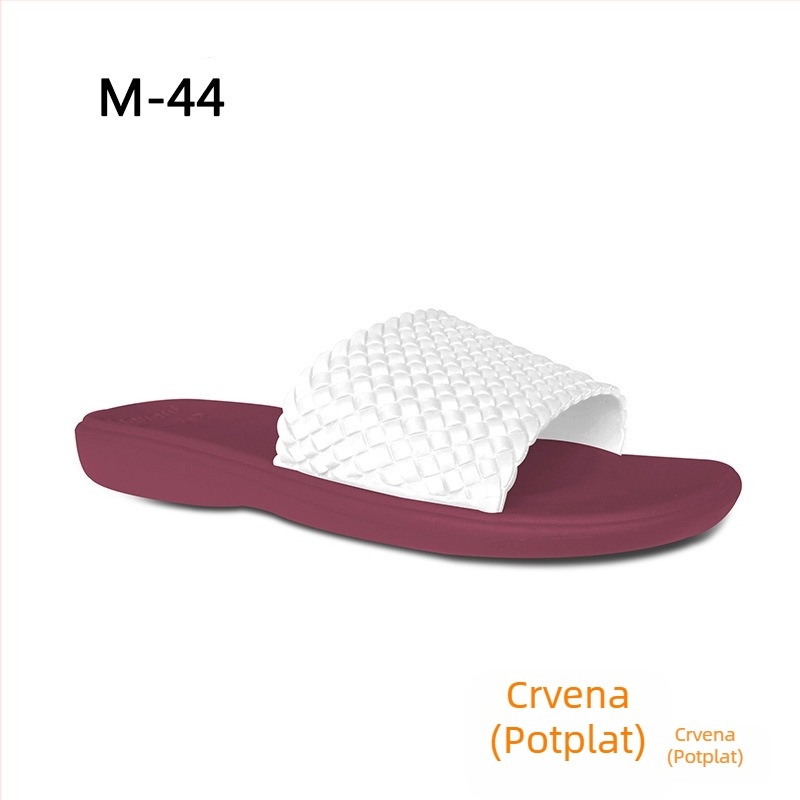 Ženske udobne papuče za kuću i van - EVA gornji dio, PVC potplat, podstava od umjetne kože, Goodyear tehnologija potplata, visina potpetice 1–3 cm