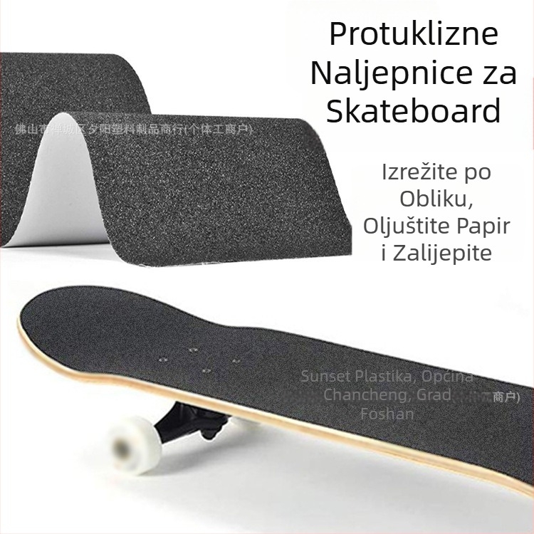 Protuklizne naljepnice za skateboard, debljina 0,8 mm, akrilno ljepilo, otporne na trošenje, izrezane po mjeri