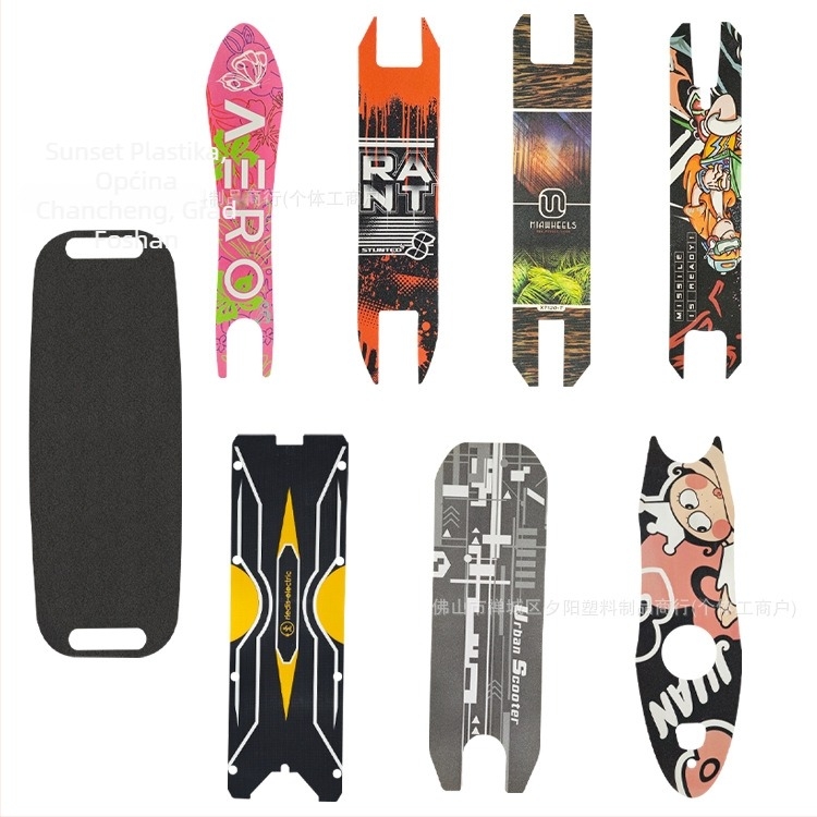 Protuklizne naljepnice za skateboard, debljina 0,8 mm, akrilno ljepilo, otporne na trošenje, izrezane po mjeri