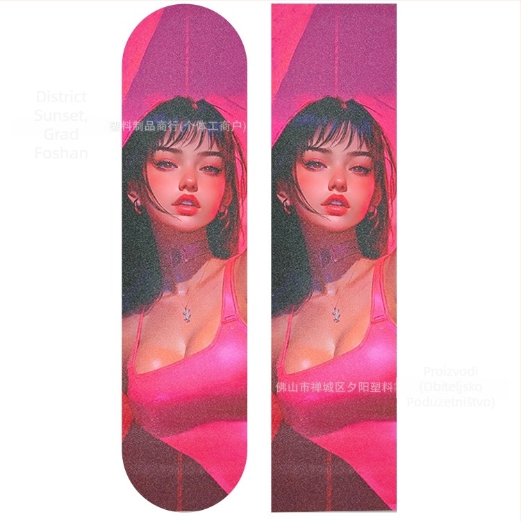 Protuklizne naljepnice za skateboard, debljina 0,8 mm, akrilno ljepilo, otporne na trošenje, izrezane po mjeri