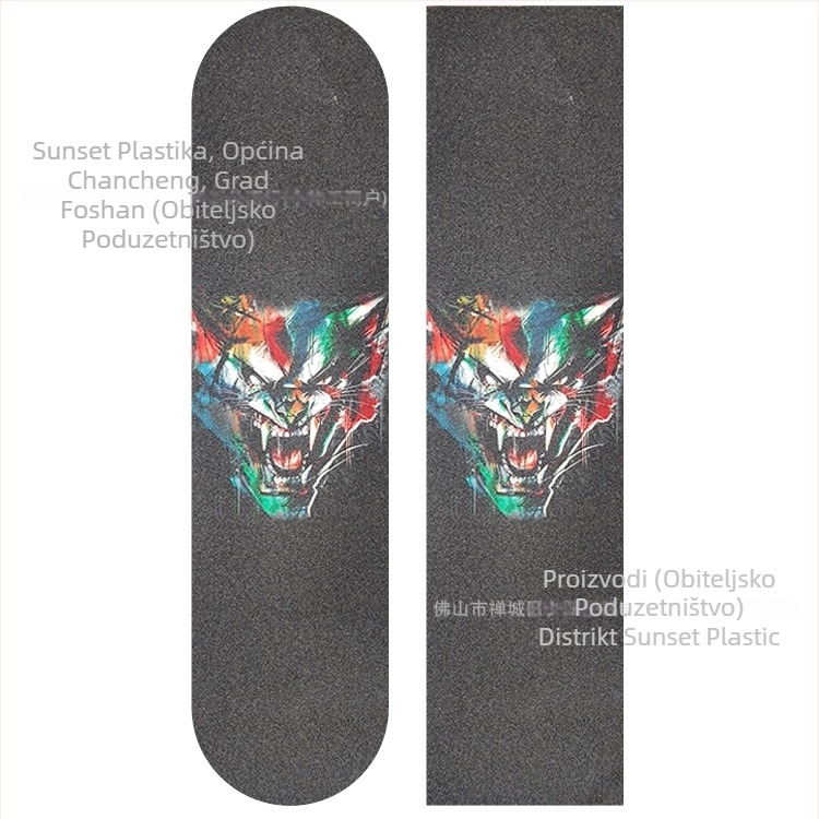 Protuklizne naljepnice za skateboard, debljina 0,8 mm, akrilno ljepilo, otporne na trošenje, izrezane po mjeri