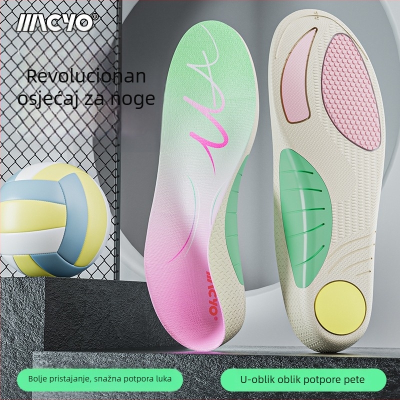 MACYO ortopedske uloške, model 3606, materijal PU/Poron/TPU, potpora luka, U-oblik čašica pete, cijele uloške, unisex odrasli