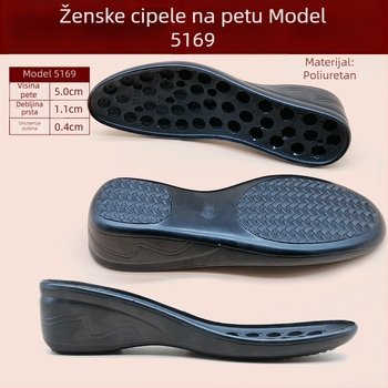 Zamjenska potplata za kožne cipele — poliuretan, deblja, otporna na habanje, pogodna za cipele sa srednjim petom