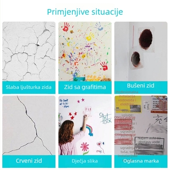 Tekstilna jednodjelna traka za popravak s tkaninskom osnovom, vodootporna i otporna na vlagu, za brtvljenje i popravke zidova; duljina 12 m; širine 20-100 mm; osnova: polietilen + gazno vlakno; debljina 0,026 mm; jaka adhezija