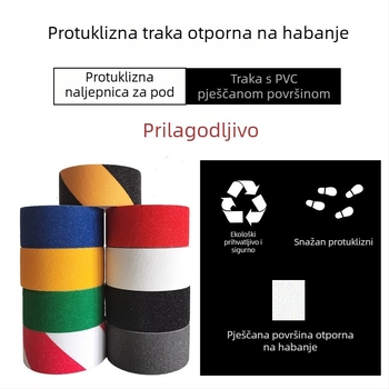 Mat protivklizna traka za stepenice i pločice, vodootporna, otporna na habanje, snažno ljepilo, tekstura brusnog papira