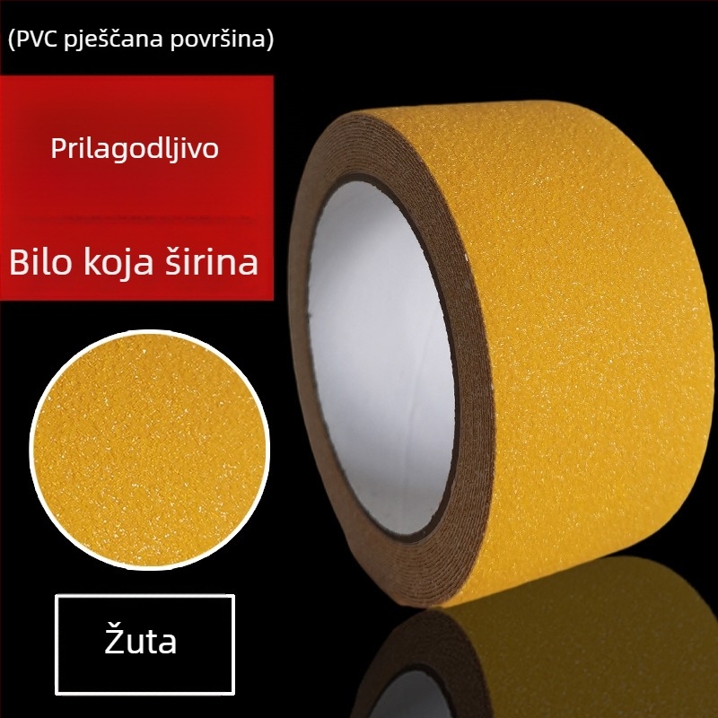 Mat protivklizna traka za stepenice i pločice, vodootporna, otporna na habanje, snažno ljepilo, tekstura brusnog papira