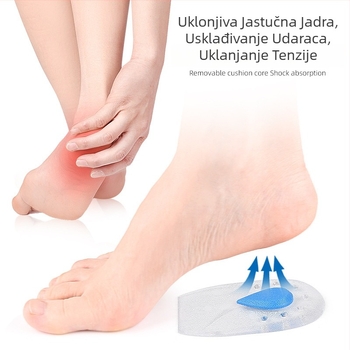 Gel jastučić za petu 3D Core – polupalni dizajn, apsorpcija udara i masaža, pogodna za sportske, kožne čizme, casual i radne cipele, unisex