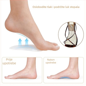 A14 Gel – prozirne mekani jastučići luka – prednja podloga za stopalo, anti-trenje uložak, pogodno za tenisice, kožne cipele i radne cipele, prilagodljivo