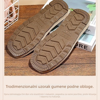 Ručno izrađene potplati papuče od vune, guma, protuklizne i otporne na habanje, za zimu, proljeće i jesen, elegantan gradski stil