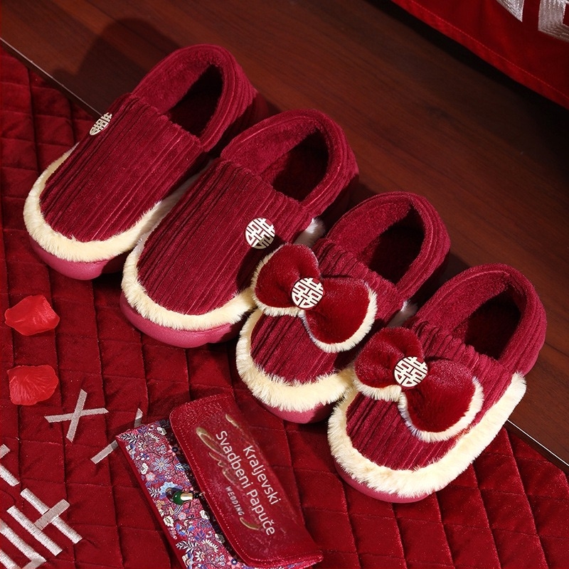 Unisex papuče za dom s flisom, gornji dio od baršuna, debela PVC potplat, dizajn stražnje pete; tople, protuklizne, otporne; pogodné za zimu, jesen i proljeće; debljina potplata 1.5–3.5 cm; za parove