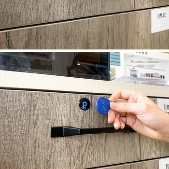 Brava za ladicu i ormar, bez bušenja, samostalna instalacija, nevidljiva pametna brava s pristupom karticom, Zn legura, model 1, stil Novi kineski