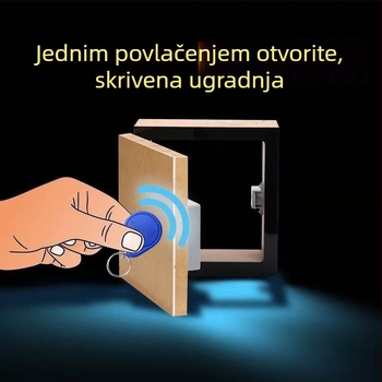 Brava za ladicu i ormar, bez bušenja, samostalna instalacija, nevidljiva pametna brava s pristupom karticom, Zn legura, model 1, stil Novi kineski