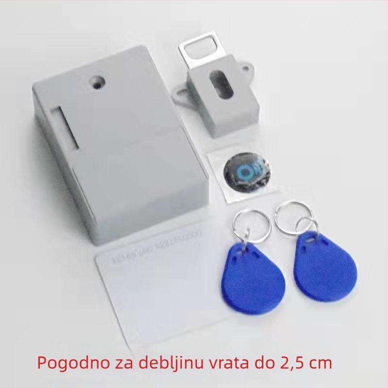 Brava za ladicu i ormar, bez bušenja, samostalna instalacija, nevidljiva pametna brava s pristupom karticom, Zn legura, model 1, stil Novi kineski