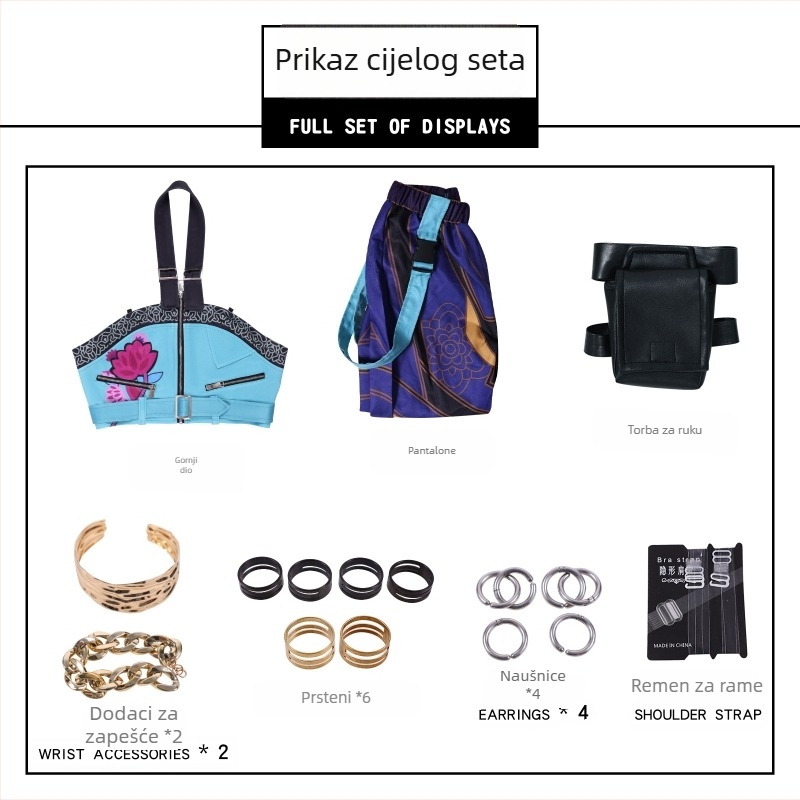 Cosplay kostim Zoe iz grupe K-Pop Demon Slayer - Poliester mješavina (50–70% + 30–50%), Marka Many, Izdanje: ljeto 2025, Za žene