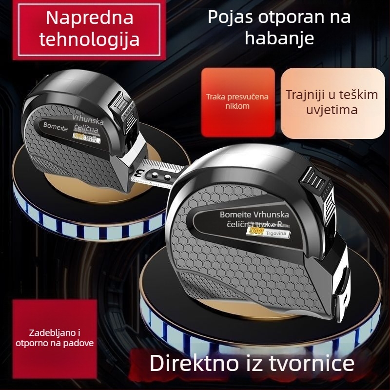 Pojačana čelična mjerač metra otpornost na padanje visoka preciznost duljine 3 m, 5 m, 7,5 m i 10 m