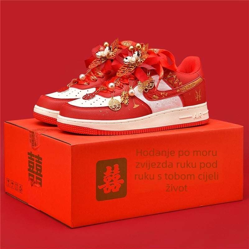 Vjenčane tenisice za par, unisex, mrežasti gornji dio, gumena potplata