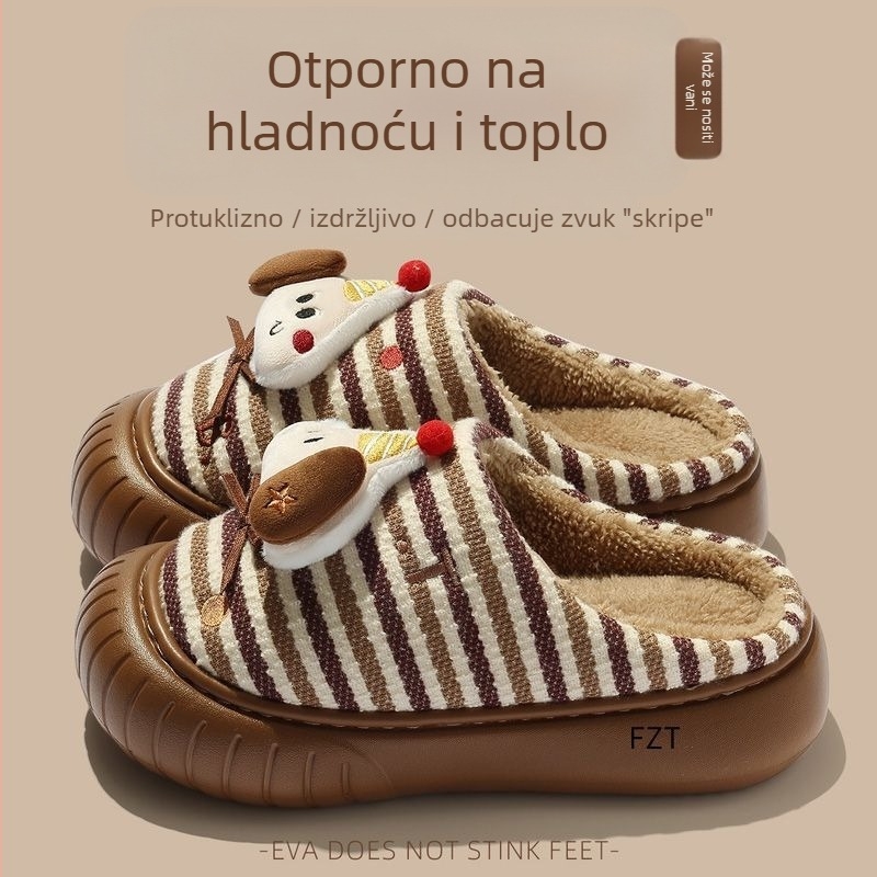 Indoor papuče od umjetnog pliša, karikatura uzorak, EVA đon, lagane