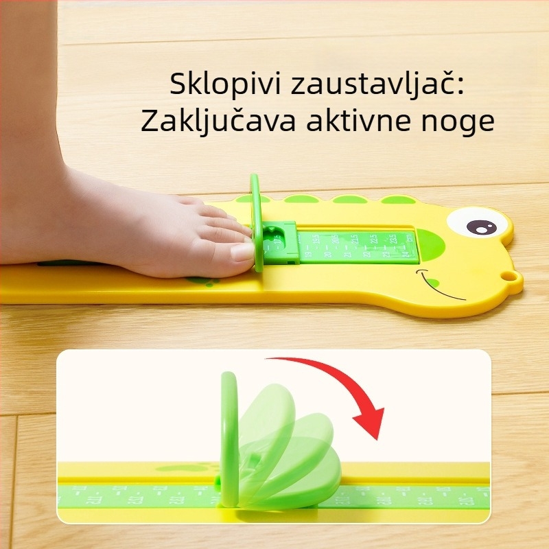Mjerilo duljine stopala za djecu - ABS plast, uzrast 1–16 godina, standardno pakiranje