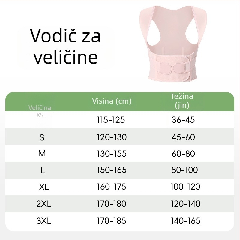 Melody U9 Korektor držanja za leđa — prozračna podrška leđa, djelomična podrška za leđa, gornji dio tijela i ramena