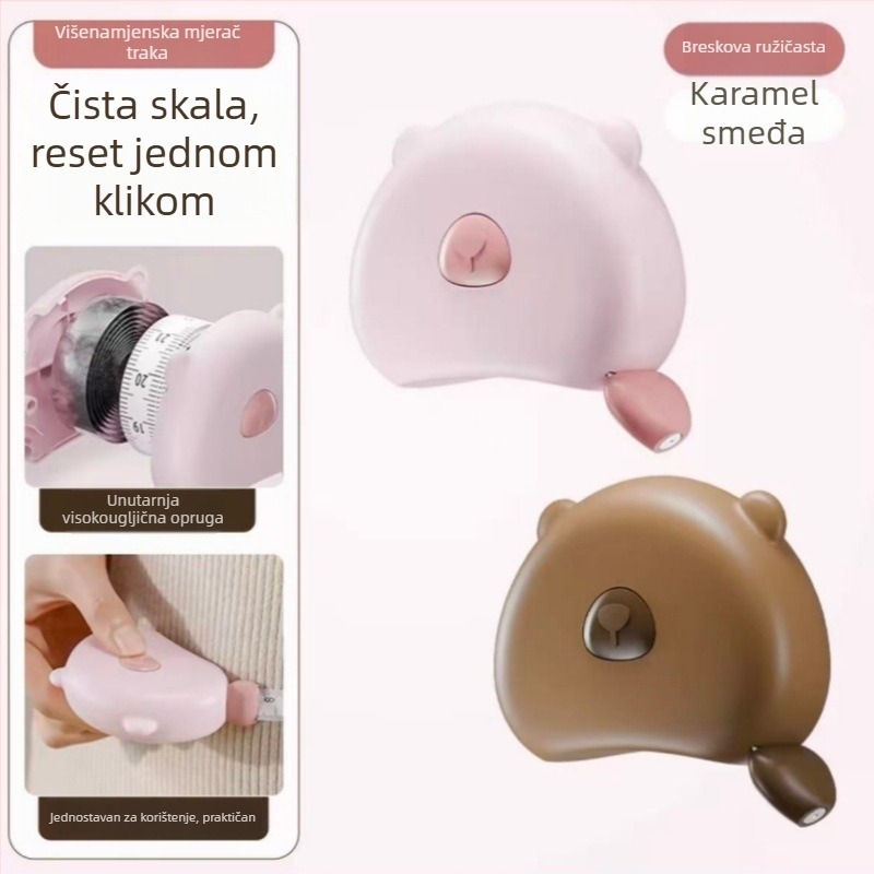 Magnetska mjerni traka za kućnu upotrebu – dvostruka skala, debela, prijenosna; materijal ABS, višenamjenski model, raspon mjerenja 150 cm, prilagodba dostupna