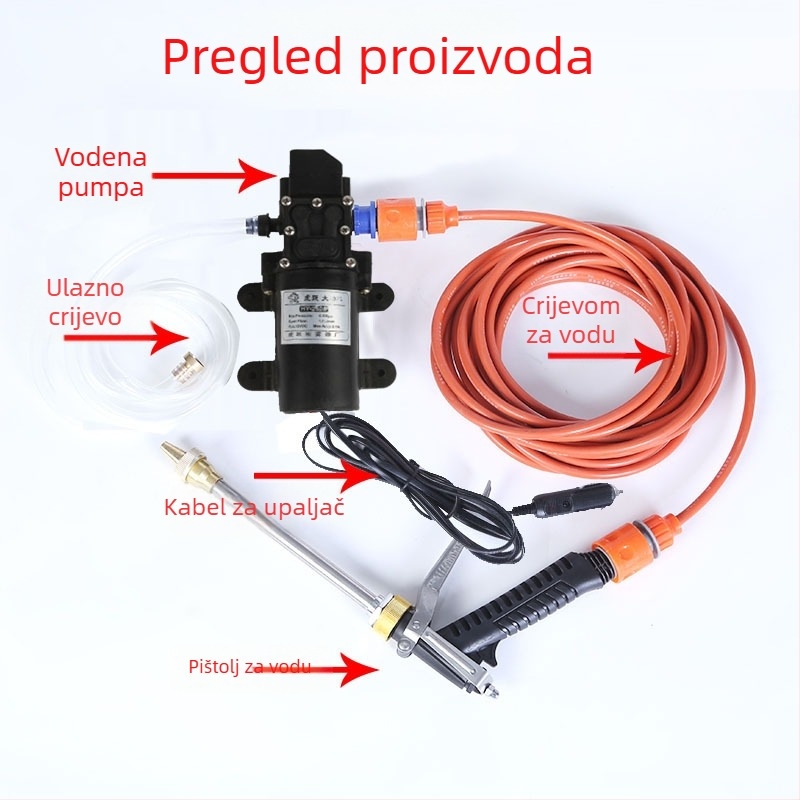 12V prijenosna pumpa za pranje automobila visokog tlaka – komplet za kućnu upotrebu