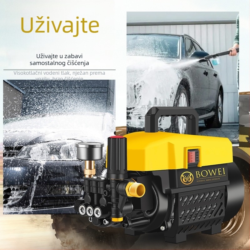 BW-110B Visokotlačni auto-perivač za kućnu upotrebu – prijenosni pištolj za vodu s aluminijskim tijelom, 220V, tlak 7-15, težina 7-10 kg