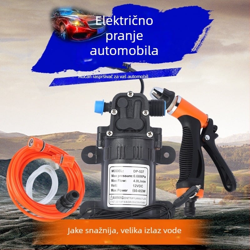 Mini diafragm pumpa za automobile za pranje, 12V, visok tlak, prenosna, samonasavačka, Shunfa, težina 1,2 kg