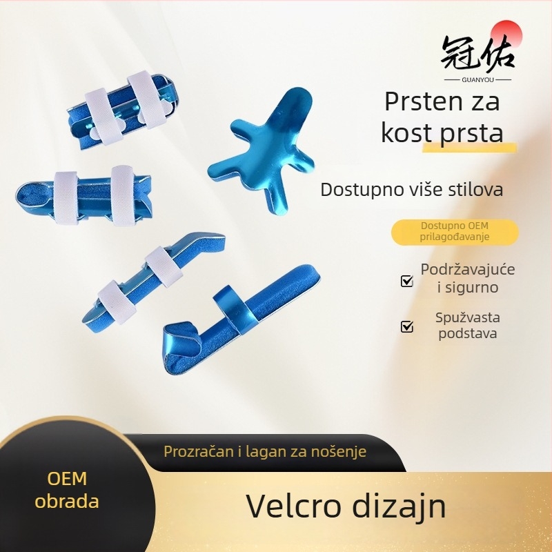 Šina za prst od aluminijske legure s perforiranim ventilacijama i pjenastom podlogom za fiksaciju zgloba prsta