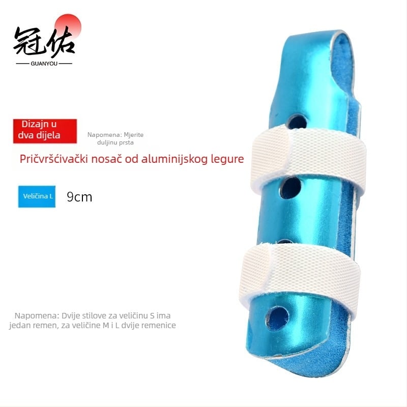 Šina za prst od aluminijske legure s perforiranim ventilacijama i pjenastom podlogom za fiksaciju zgloba prsta