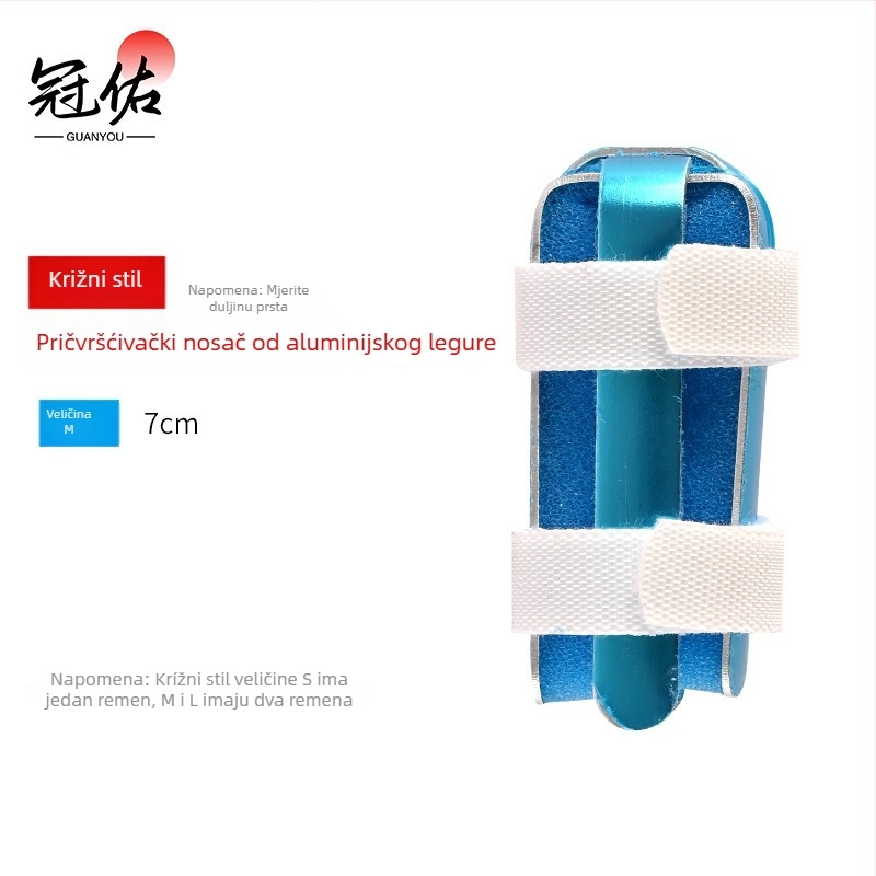 Šina za prst od aluminijske legure s perforiranim ventilacijama i pjenastom podlogom za fiksaciju zgloba prsta