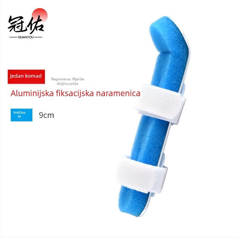 Šina za prst od aluminijske legure s perforiranim ventilacijama i pjenastom podlogom za fiksaciju zgloba prsta