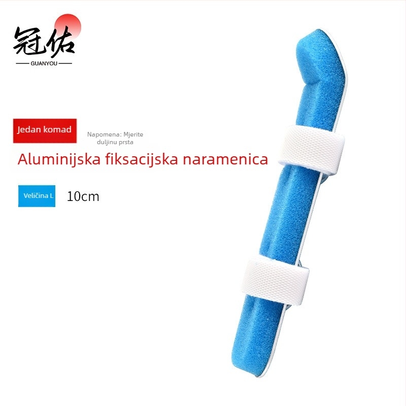 Šina za prst od aluminijske legure s perforiranim ventilacijama i pjenastom podlogom za fiksaciju zgloba prsta