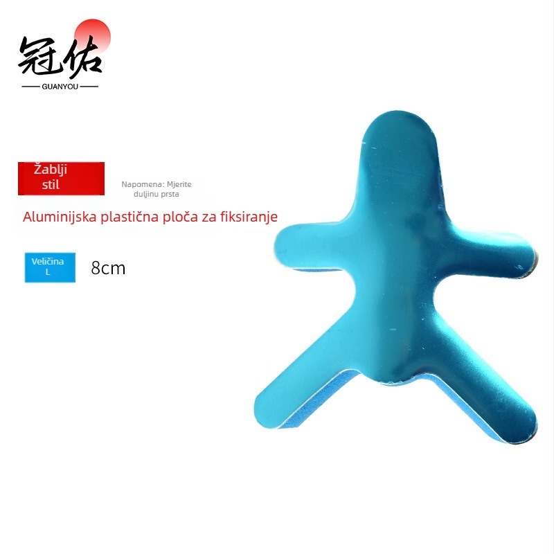 Šina za prst od aluminijske legure s perforiranim ventilacijama i pjenastom podlogom za fiksaciju zgloba prsta