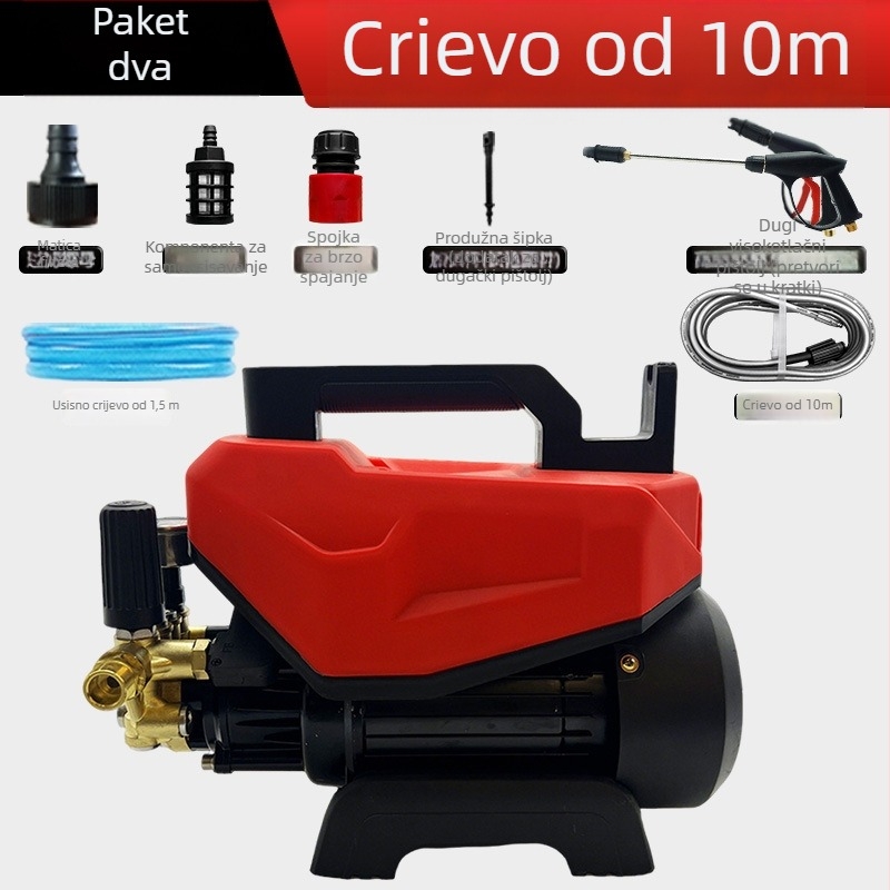 Kućni stroj za pranje automobila, 3200W, 220V, maksimalni tlak 100 bar, protok 12 L/min