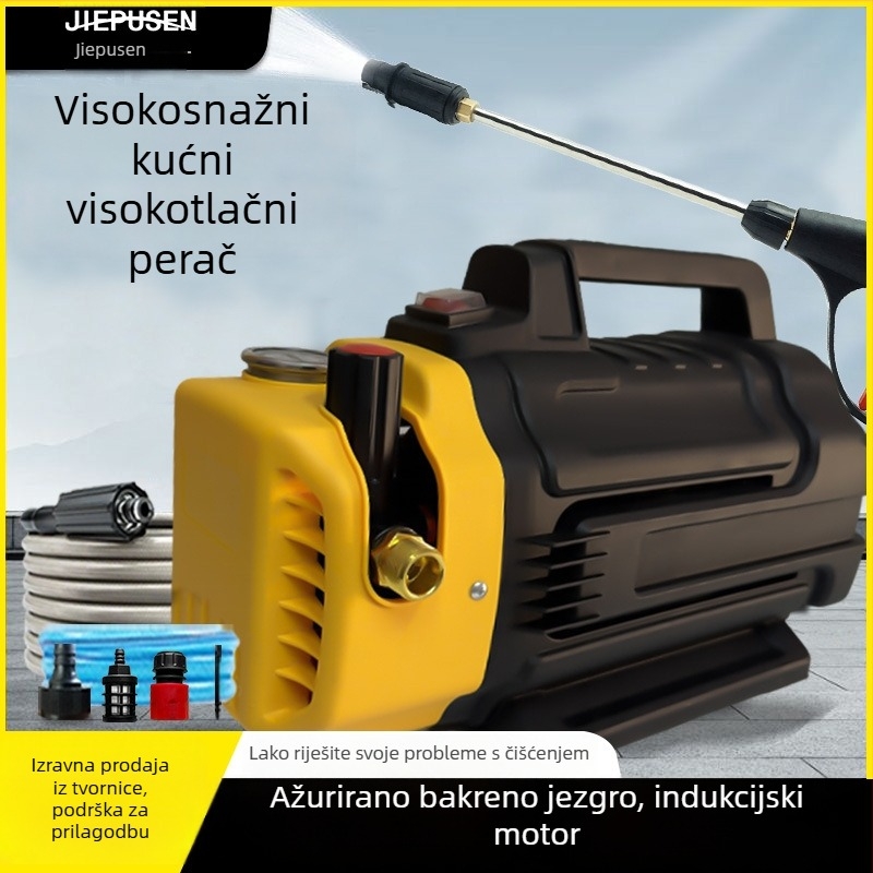 Jierson Novi prilagodljivi tlak za pranje automobila, kućni visokotlačni čistač, prijenosni