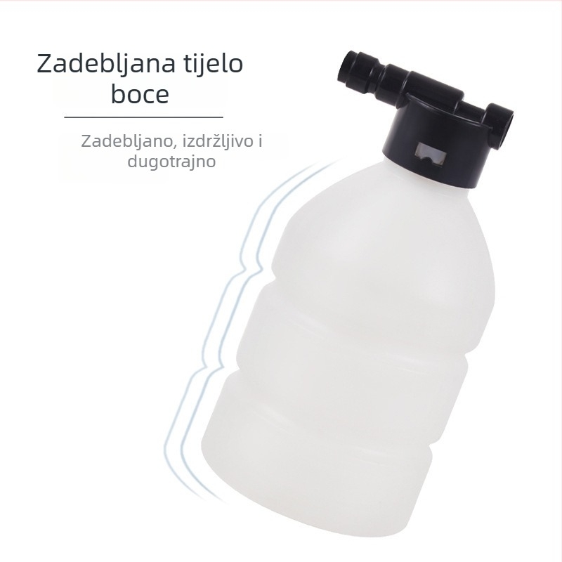 Kućni prijenosni visokotlačni raspršivač pjene s nehrđajućom glavom, plastičnim držačem, domet raspršivanja do 10 m, tlak 100 kg, neto težina 0.2 kg