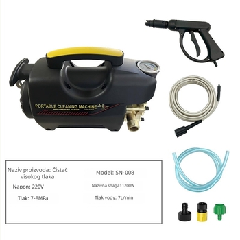 Visokotlačni stroj za pranje automobila SN-008, 220/110 V, 800 W, serijski motor, maksimalni tlak 8 MPa