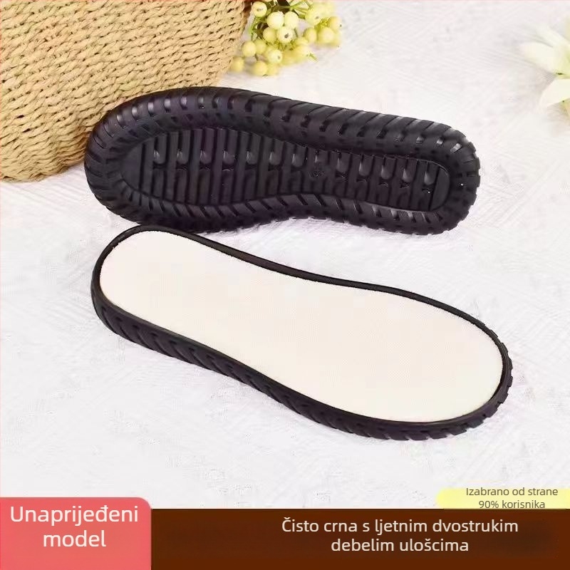Cipele s kristalnom potplatom, ručno pletene s puhastim cvjetnim detaljima, protuklizne, otporne na habanje, s fleece podstavom, za proljeće i jesen